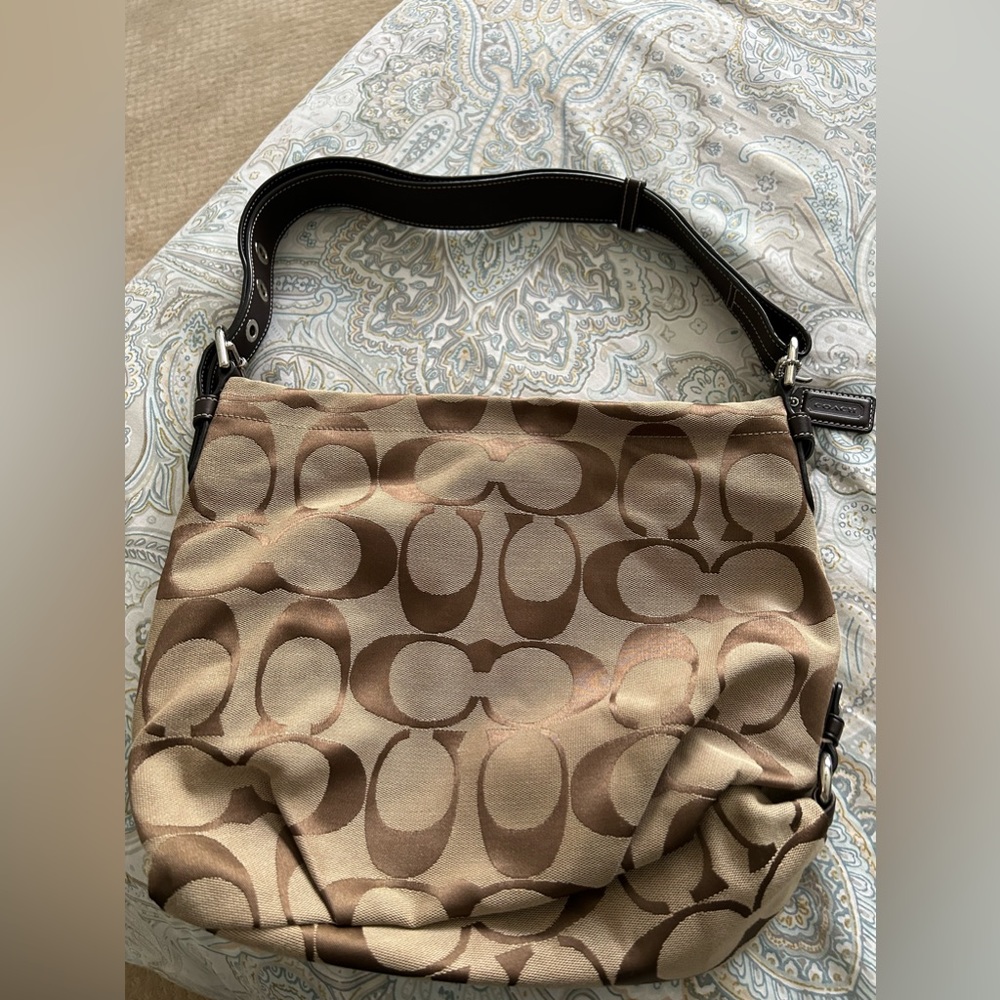 Coach Hobo purse Khaki brown Signature C’s Shoulder Bag